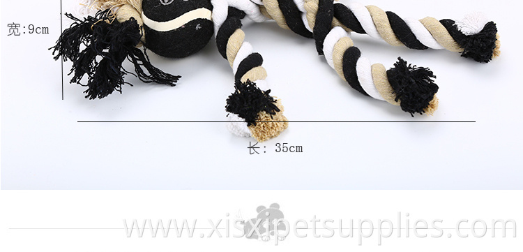 2019 Wholesale New Design durable chew rope dog toy with tennis ball